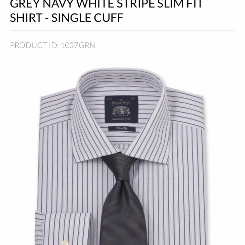 NWT. Savile Row Co. blue and grey stripped shirt
